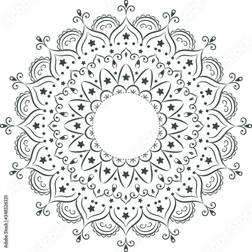 Islamic mandala sketch for coloring 