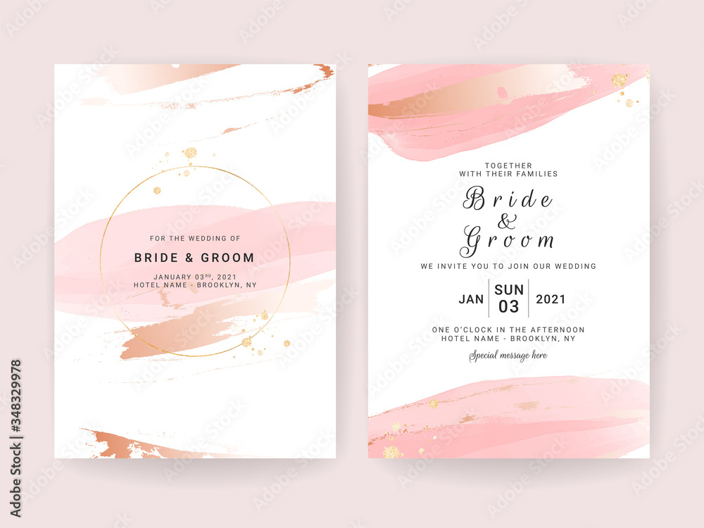 Elegant abstract background. Wedding invitation card template set with ...