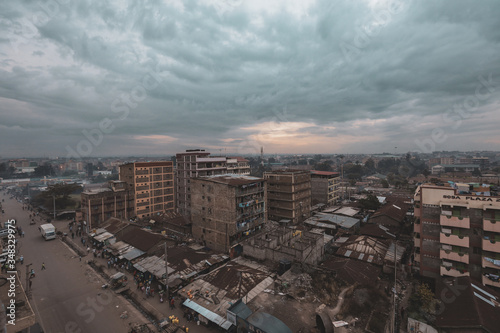 aerial view of Kariobangi North, Nairobi Kenya