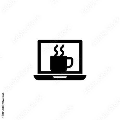 Morning work vector icon in black solid flat design icon isolated on white background