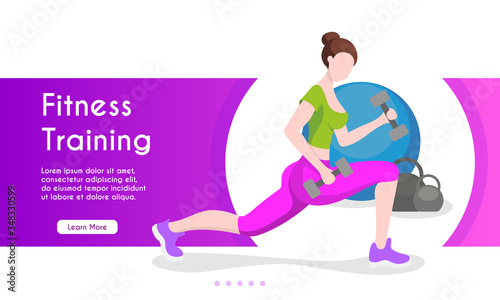 Fitness training. Female character.