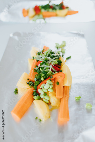 grilled vegetables in the preparation photo