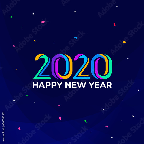 Minimal 2020 new year typography design abstract vector background  Design for the calendar  greeting cards  or print.