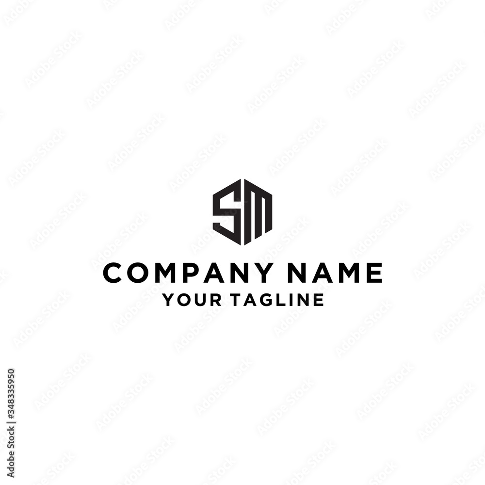 SM Initial Letter Logo Vector Element. Initial Logo Template