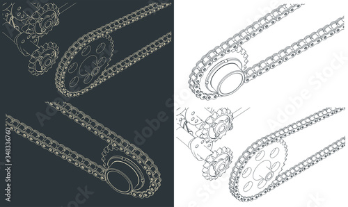Motorcycle mechanical chain transmission and sprocket