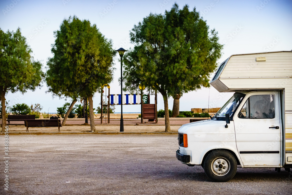 Camper rv on beach