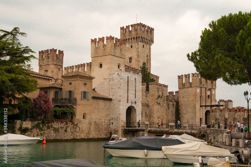 view of Sirmione Castle on Lake Garda