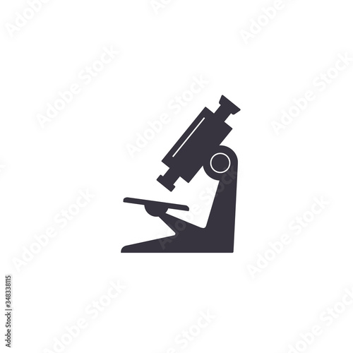 Microscope icon. Vector isolated simple sign in flat design