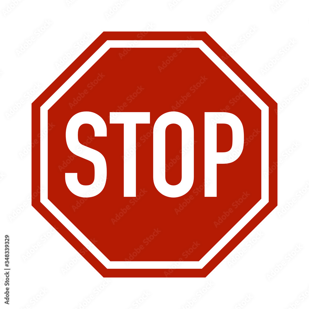 Red stop traffic sign isolated on white Red stop traffic sign isolated on white
