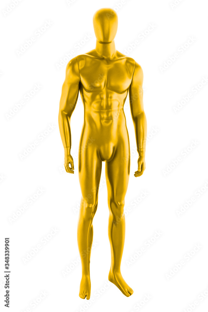 Gloss Yellow color mannequin male isolated Gloss Yellow color mannequin male isolated