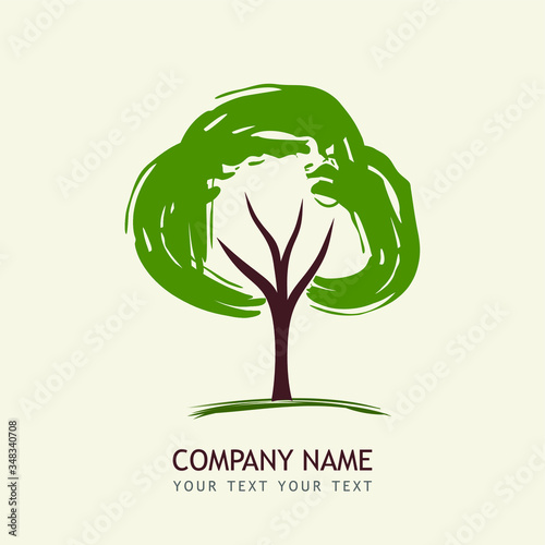 Logo of a tree. illustration for a company that deals with green, organic or nature
