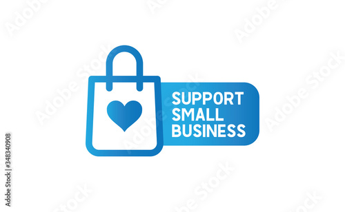 Support small business sticker. Popular Social Media design. Vector file. Buy local.