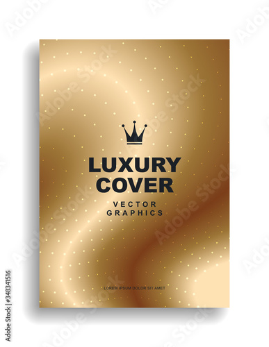 Gold cover design. Premium quality. Crown. Vector eps 10