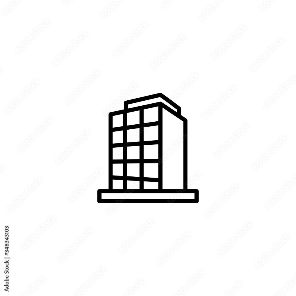 Office icon vector in linear, outline icon isolated on white background Office icon vector in linear, outline icon isolated on white background