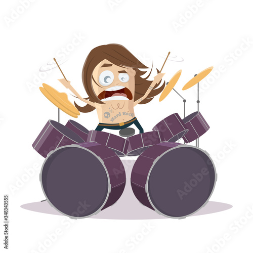 funny cartoon drummer