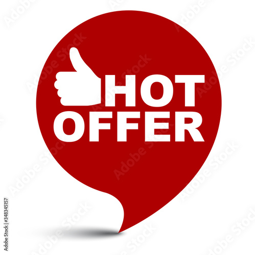 red vector illustration banner hot offer