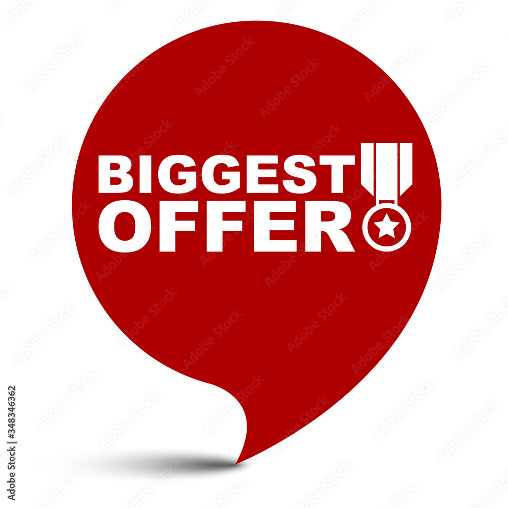 red vector illustration banner biggest offer