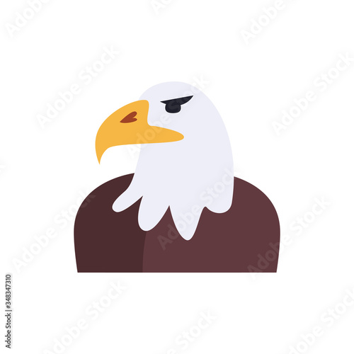 Isolated eagle bird flat style icon vector design