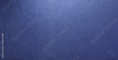 Large textured blue waffle fabric.