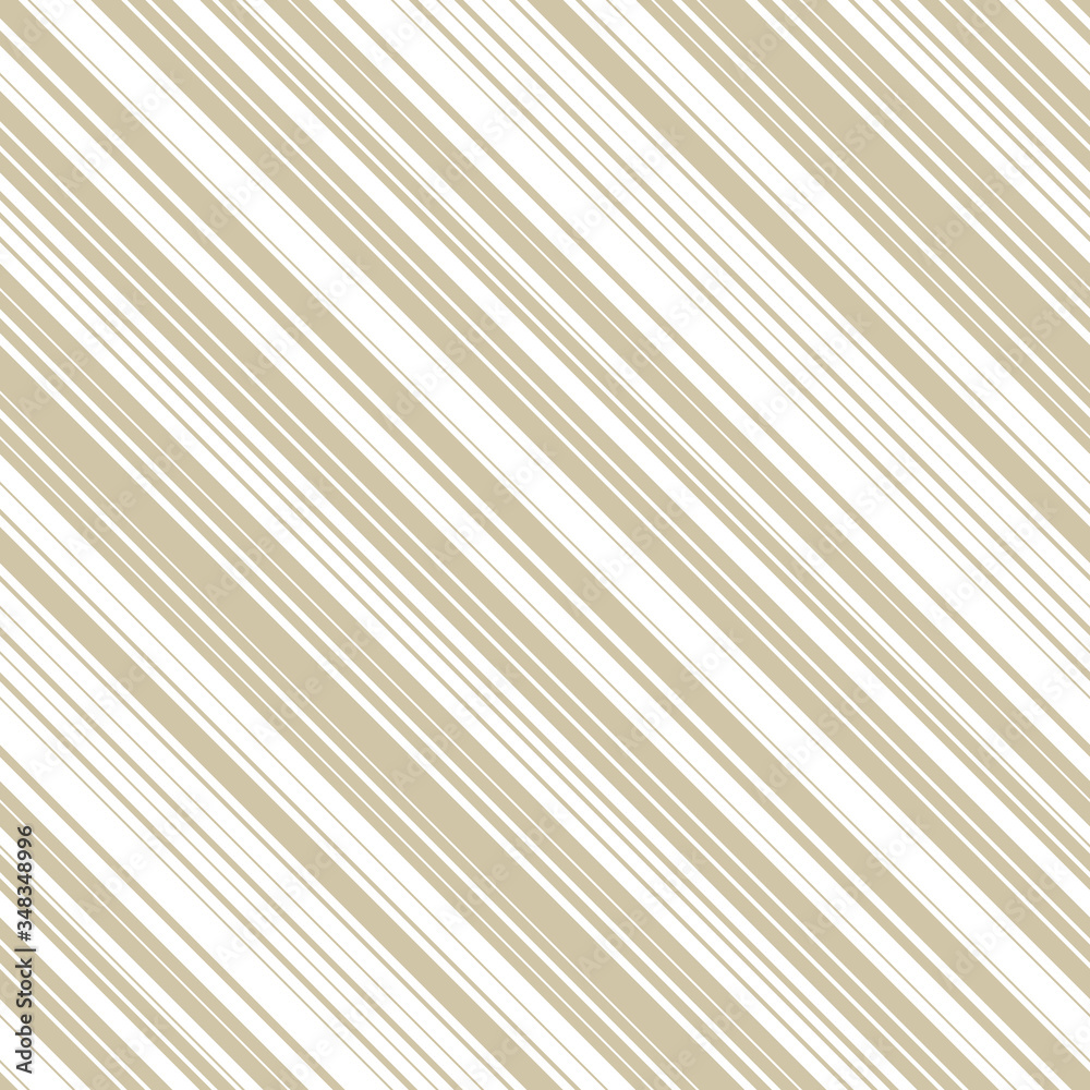 Obraz premium Golden diagonal stripes pattern. Simple vector seamless texture with thin slanted lines, 45 degrees inclination. Abstract gold and white geometric striped background. Repeat ornament. Luxury design