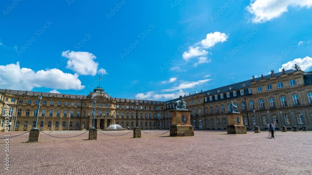 Stuttgart Schlossplatz hyperlpase timelapse new palace germany. Stuttgart Schlossplatz hyperlpase timelapse new palace germany.