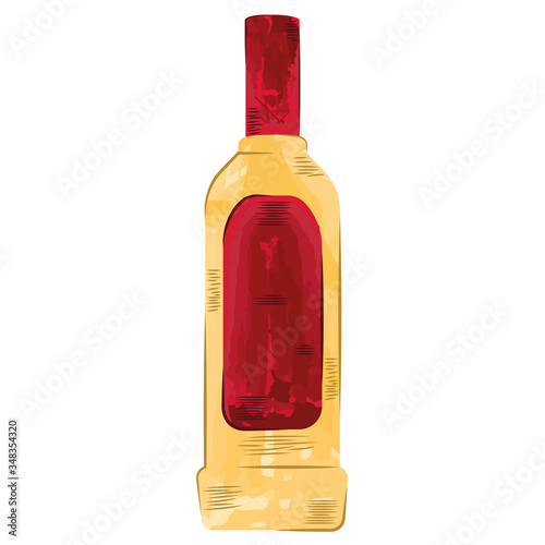 Isolated tequila bottle