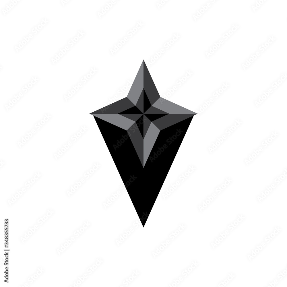 V letter with 3D star logo design vector V letter with 3D star logo design vector
