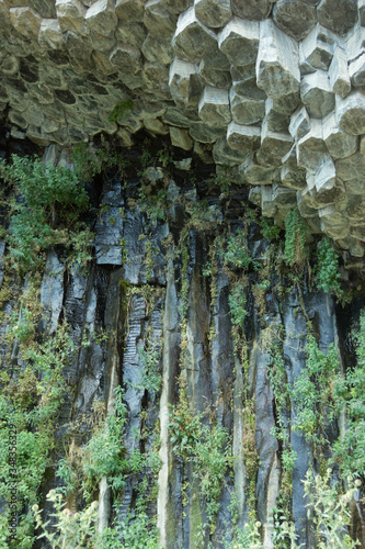 weathering of basal rock in the gorge of the Azat River called 