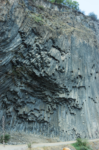 weathering of basal rock in the gorge of the Azat River called 