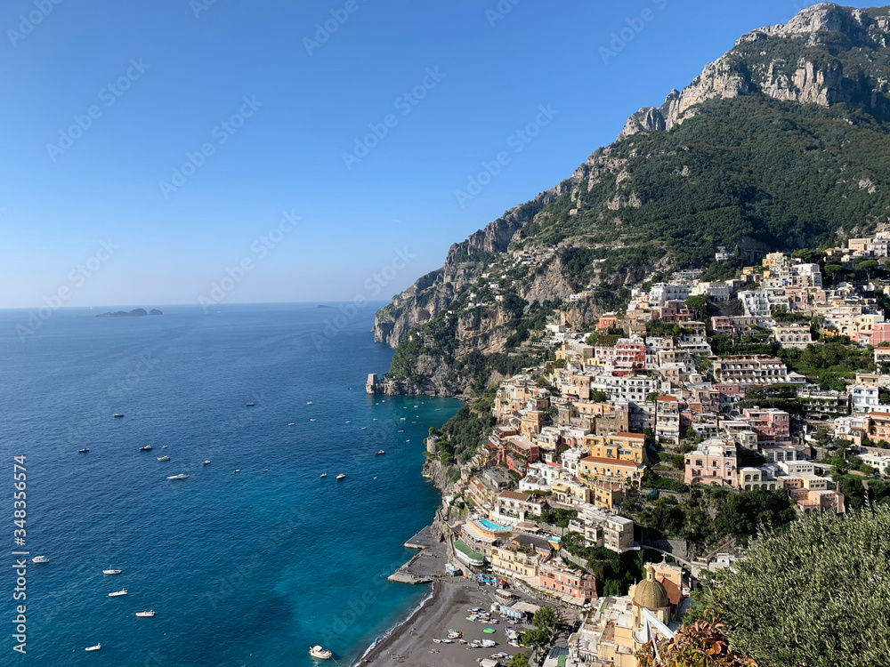 View of Positano from the hillside