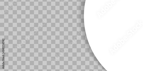 Wide white round collage background template. Banner with 2 space for text. Vector png mockup.