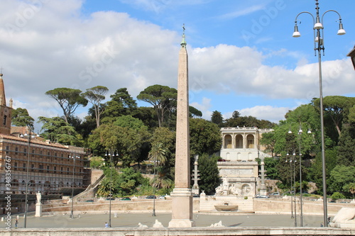 view of the Piazza del Popolo rome city center italy
