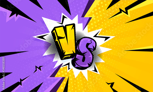 Versus. yeollow VS purple  conflict frame, confrontation clash and fight comic vector illustration background. Comic frame VS. Versus duel battle or team challenge confrontation cartoon illustratio