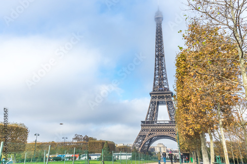 Eye level view the Eiffel tower