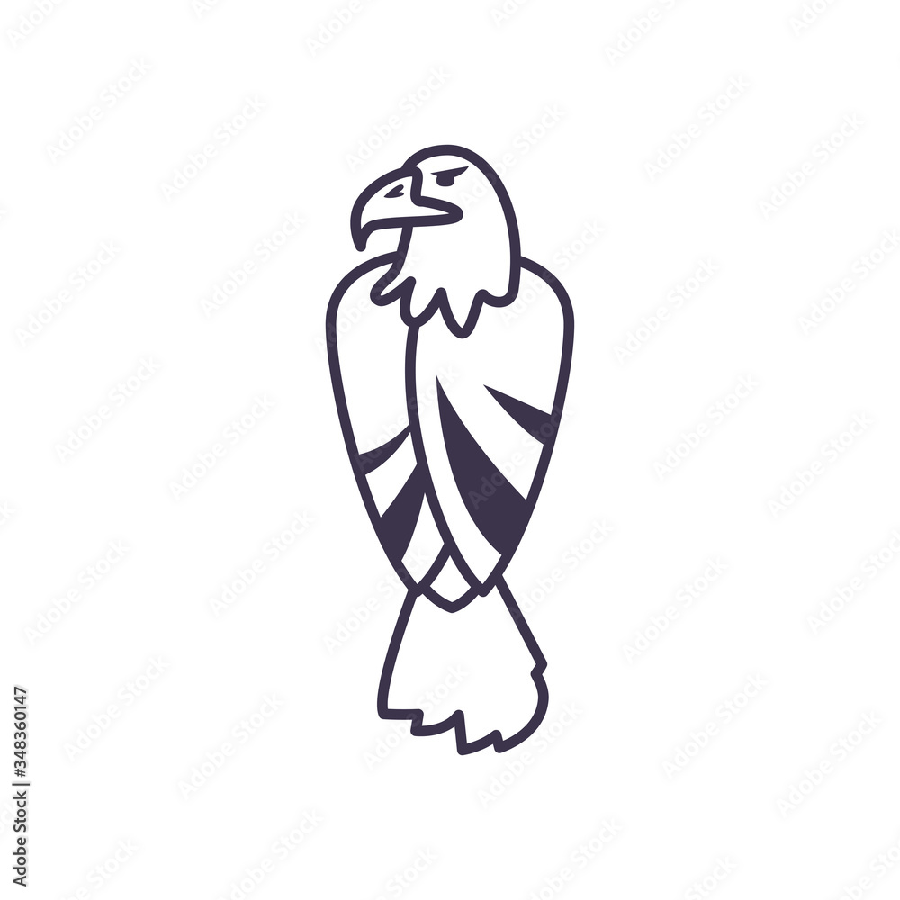 Isolated eagle bird line style icon vector design