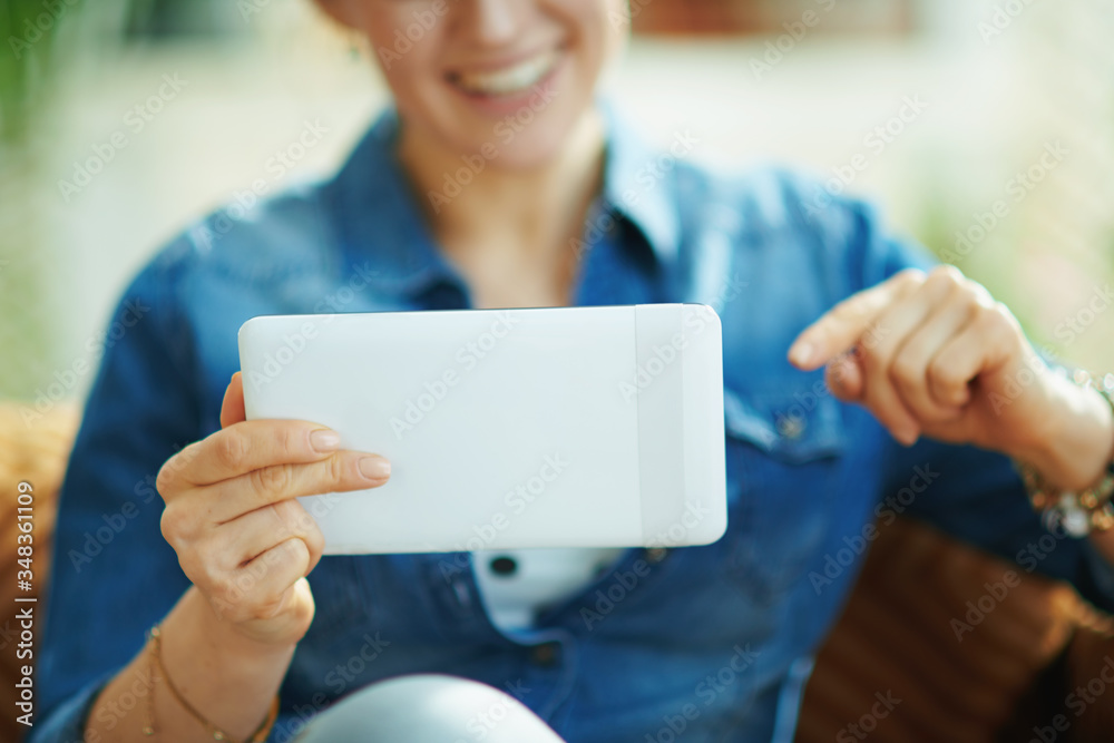 happy woman with tablet PC study online happy woman with tablet PC study online