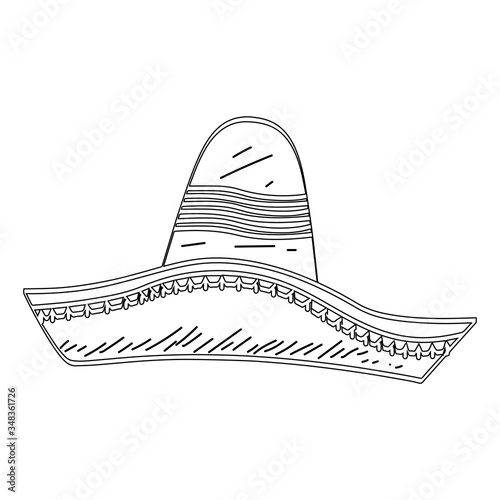 Traditional mexican hat sketch