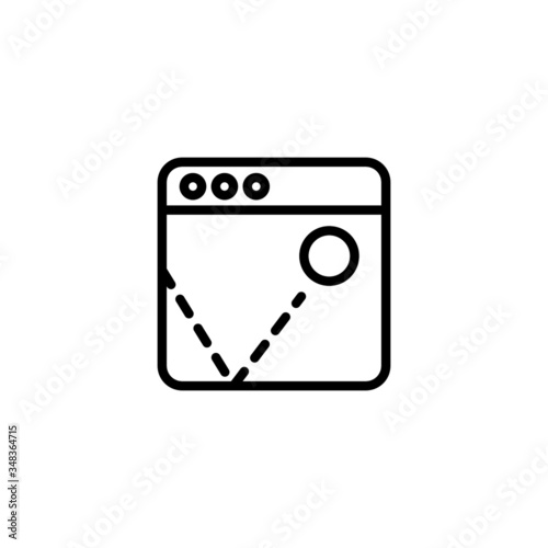 Bounce rate icon vector in linear, outline icon isolated on white background