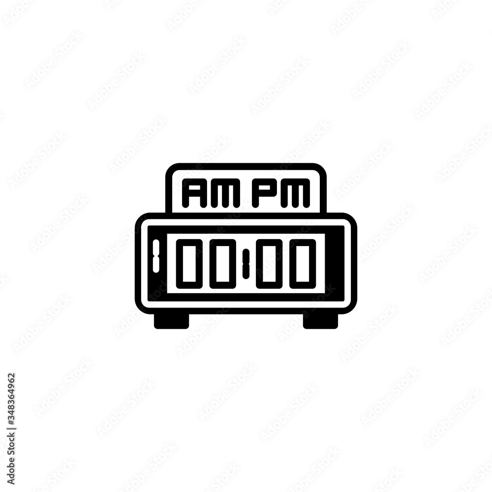 Post meridiem icon vector in black solid flat design icon isolated on white background Post meridiem icon vector in black solid flat design icon isolated on white background