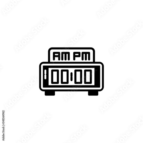 Post meridiem  icon vector in black solid flat design icon isolated on white background photo