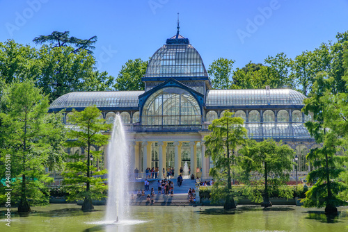 Palacio de Cristal (Glass Palace) in Buen Retiro Park in Madrid, Spain