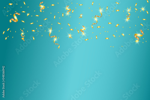 Golden confetti isolated. Confetti burst. Festive vector illustration