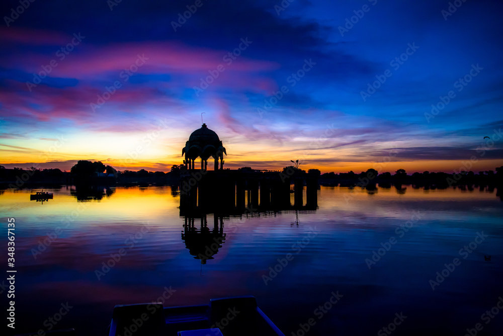 Gadsisar Sagar Lake in Jaisalmer Rajasthan, Sunrise at Gadsisar Sagar Lake
