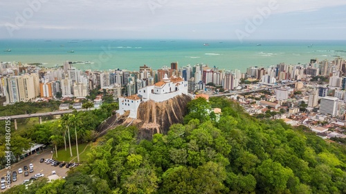 Aerial view of Nossa Senhora da Penha convent and town of Vila Velha - Espírito Santo state - Brazil photo