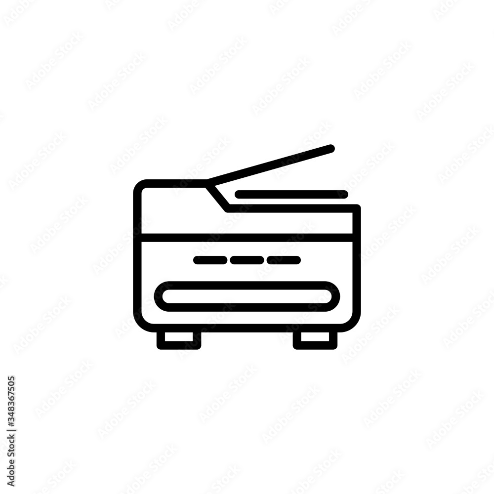 Photocopier icon in linear, outline icon isolated on white background Photocopier icon in linear, outline icon isolated on white background