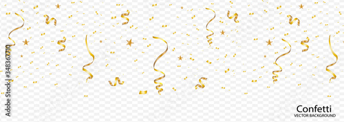 Vector confetti. Festive illustration. Party popper isolated on white background