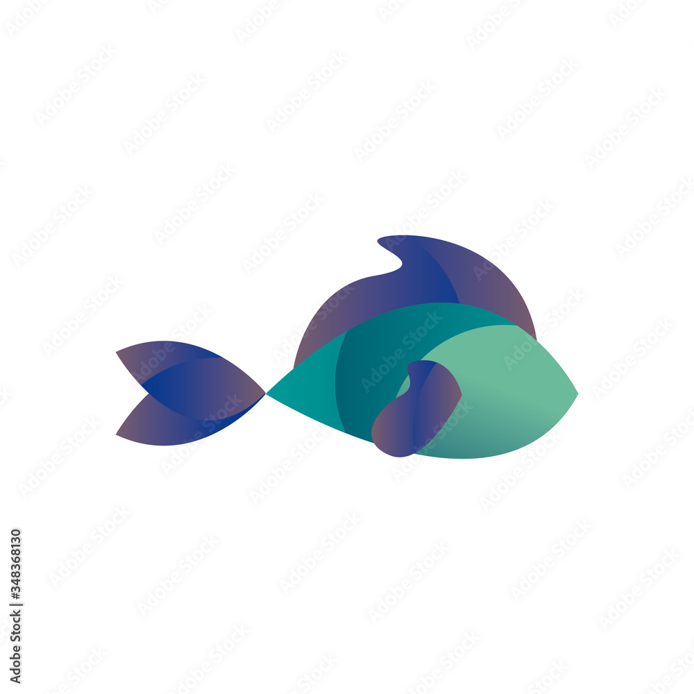 Fish animal gradient style icon vector design Fish animal gradient style icon vector design