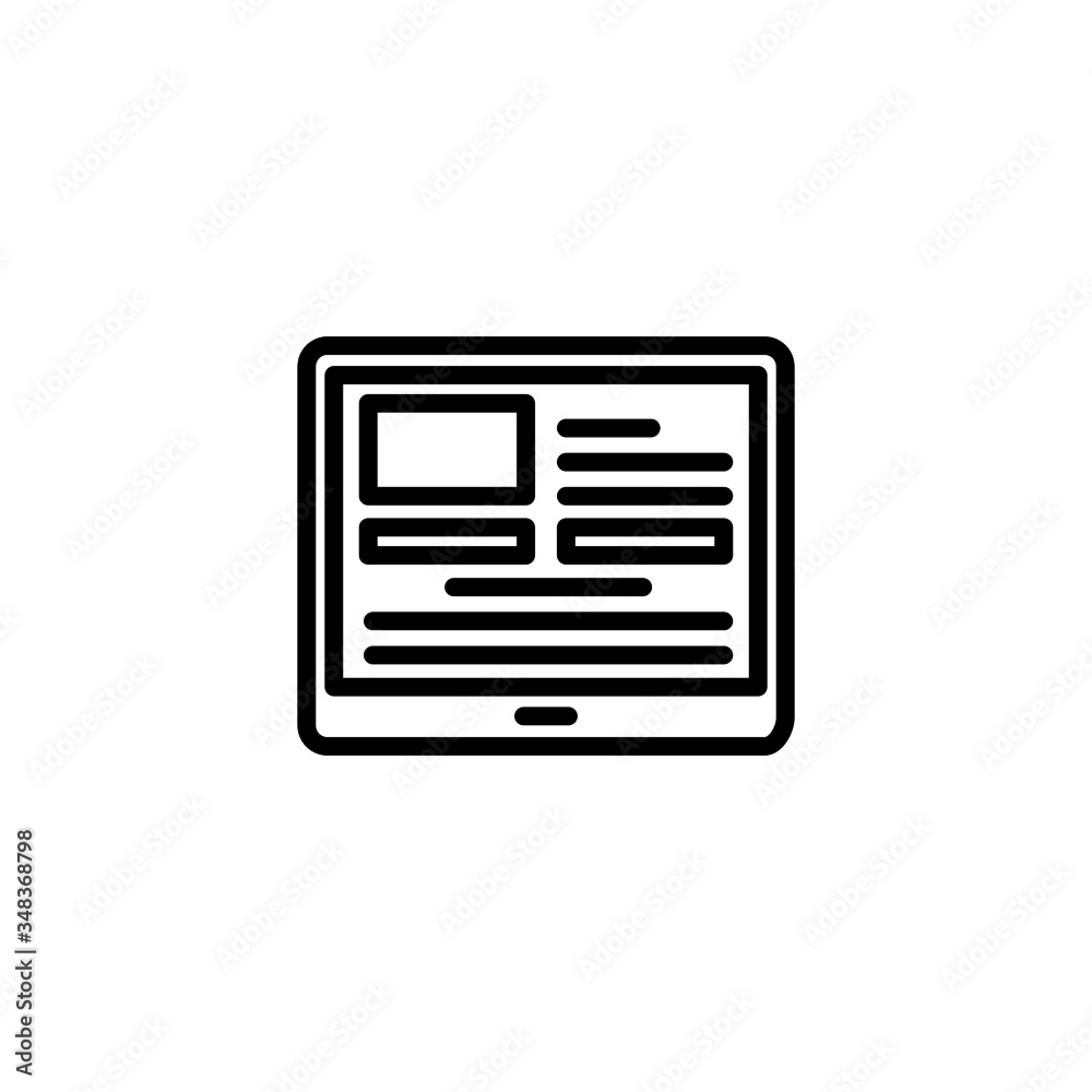 Web design icon in linear, outline icon isolated on white background Web design icon in linear, outline icon isolated on white background