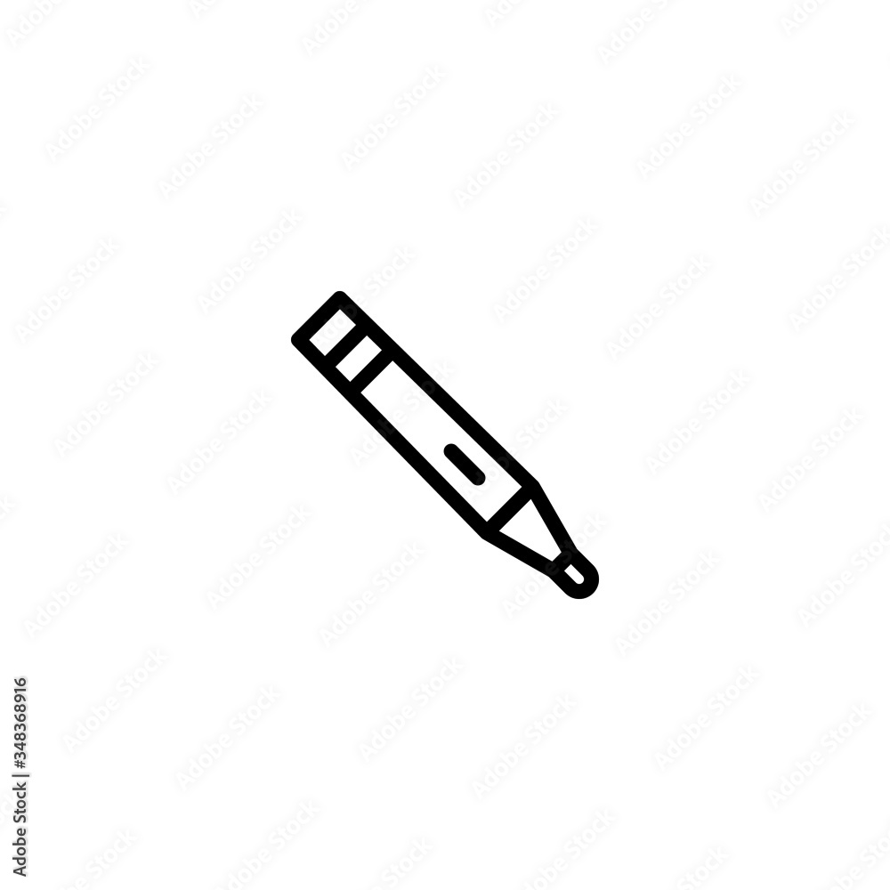 Digital pen icon vector in linear, outline icon isolated on white background Digital pen icon vector in linear, outline icon isolated on white background