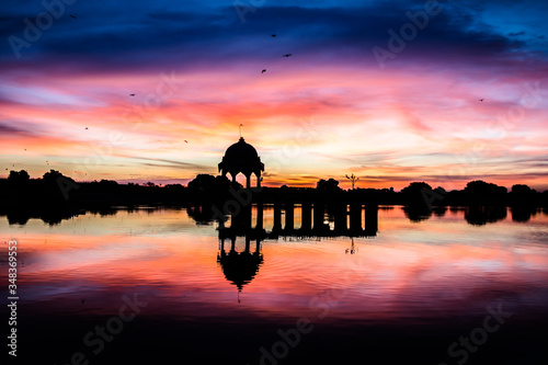 Gadsisar Sagar Lake in Jaisalmer Rajasthan, Sunrise at Gadsisar Sagar Lake 